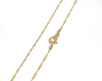 925 Solid Sterling Silber Singapur Halskette. Gold überzogene silberne Ketten-Halsketten-Schmucksachen.