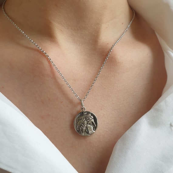 Greek Stater Coin Pendant Wrestlers Sterling Silver - Northlord