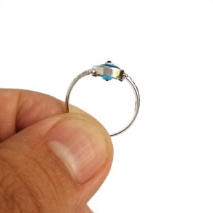 925 Sterling Silver Blue Greek Evil Eye Ring.Silver Ring. Good Luck and Protection Jewelry. image 6