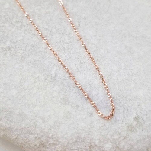 925 Solid Sterling Silver Singapore Chain Necklace. Gold - Etsy