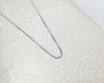 Collier fin en argent sterling 925 avec chaîne Veneziana. Bijoux collier chaîne en argent.