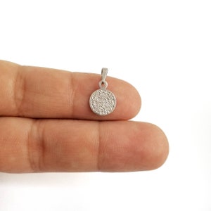 925  Sterling Silver Tiny Phaistos Disc Pendant Necklace.Ancient Greek Medallion.