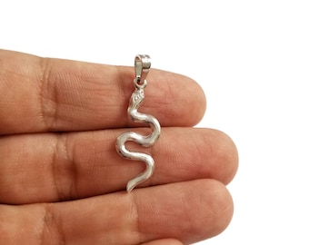 925 Sterling Silver Snake Pendant Necklace. Snake Pendant.