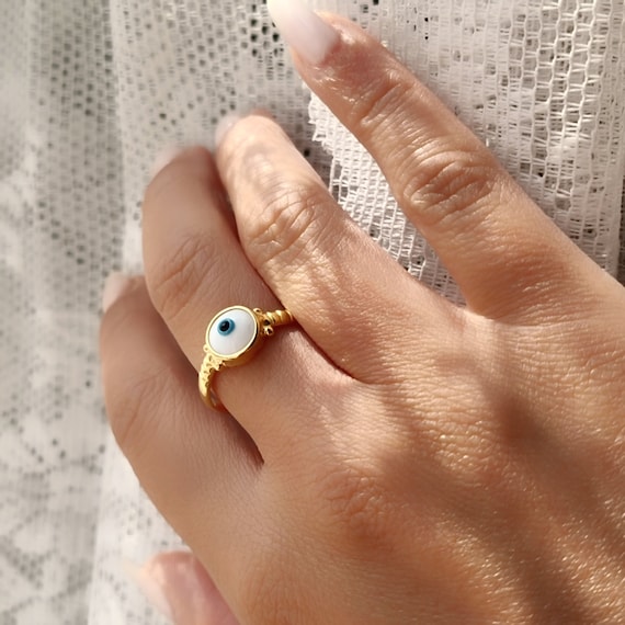 1Pc Evil's Eye Adjustable Ring Thumb Ring For Women S925 Sterling Silver  Yellow Gold-plated Ring Valentine's Day Fine Ladies Jewelry Daily Wear  Gifts for Sale Australia| New Collection Online| SHEIN Australia