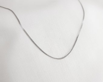 925 massief zilveren ketting Curb Gourmette ketting. Vergulde zilveren ketting sieraden.