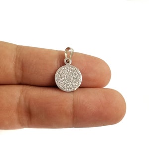 925  Sterling Silver Phaistos Disc Pendant Necklace.Ancient Greek Medallion.