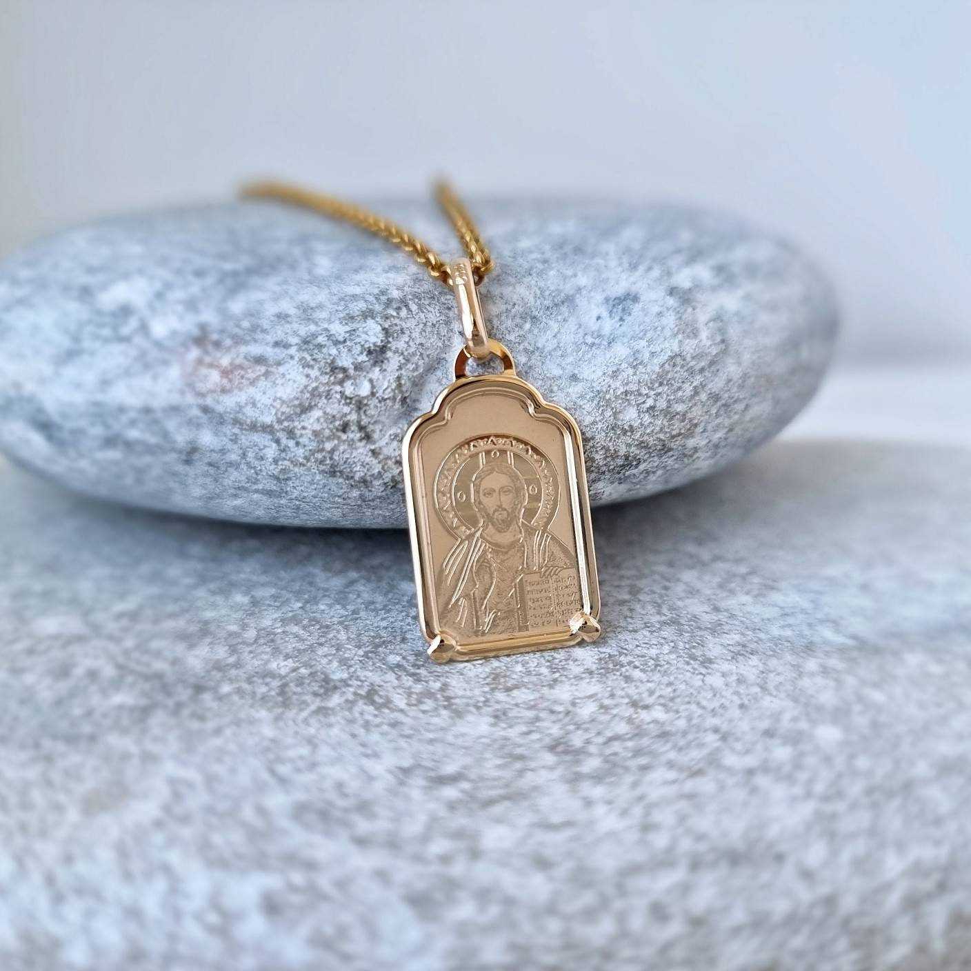 Silver Cross Pendant Men 14k Gold Plated Sterling Silver Jesus Cross ...