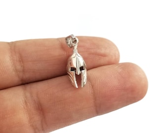 Spartan Helmet 925 Sterling Silver Small Pendant. Greek Jewellery. Ancient Pendant.