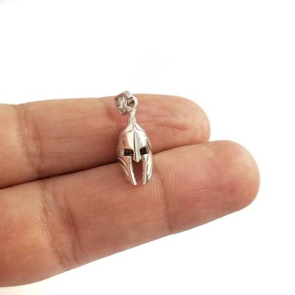 Spartan Helmet 925 Sterling Silver Small Pendant. Greek Jewellery. Ancient Pendant.