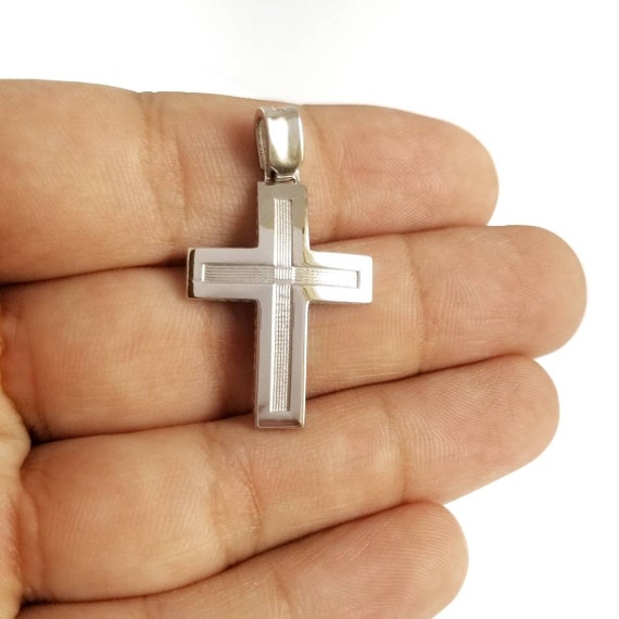 14k White Gold Cross Pendant Classy Image 0