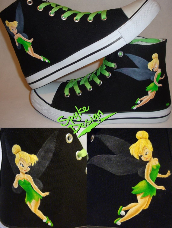 Items similar to Tinker Bell handpainted shoes on Etsy