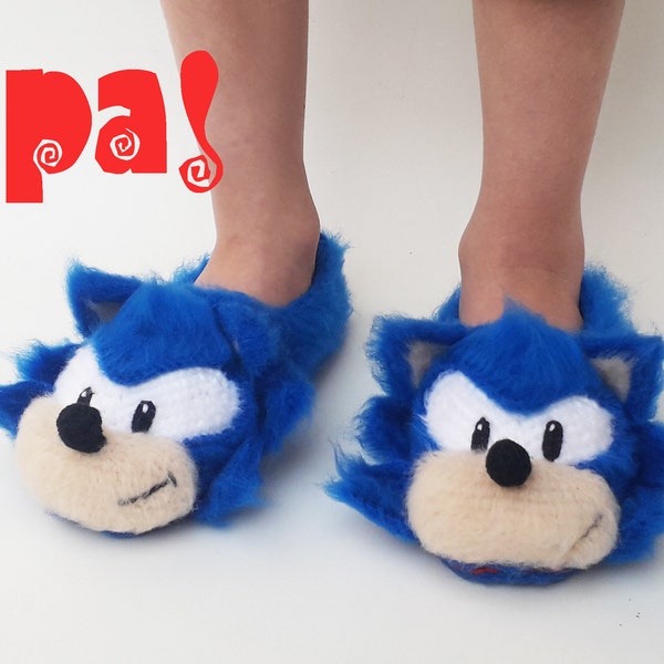 Sonic Slippers Crochet Pattern - Children Sizes