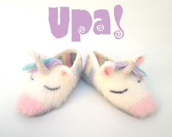 Pantuflas Unicornio Crochet Talles Adultos México