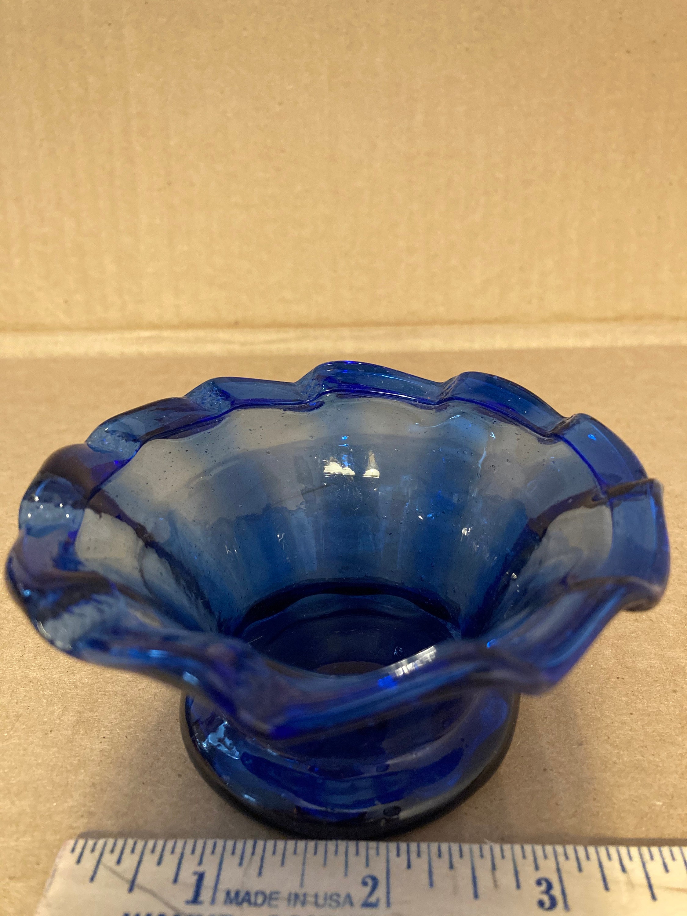 Vintage Cobalt Blue small candy dish Etsy