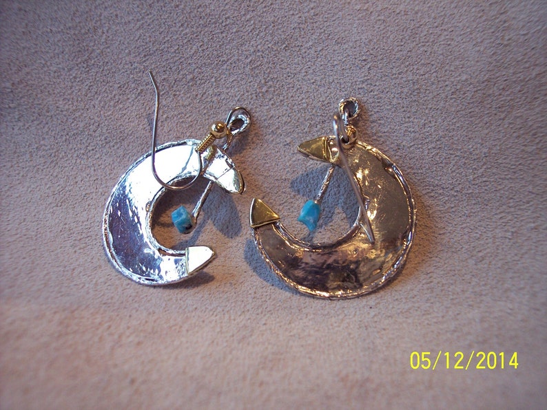 Sterling Silver Half Moon Earrings. Etsy