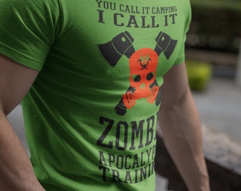 Zombie Apocalypse Training Shirt, Camping Graphic Tee