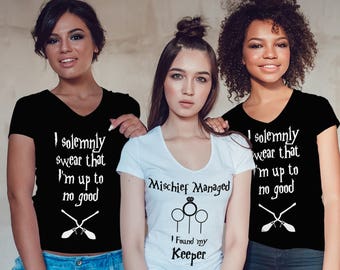 HP Inspired Bride & Bridesmaids T-Shirt – Mischief Managed, I Found My Keeper