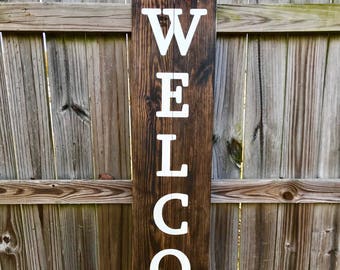 Hand Painted Welcome Porch Sign – Rustic Farmhouse Decor