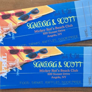 Beach Summer Event Jack & Jill Stag and Doe Tickets Fundraiser DIY PRINT DIGTIAL