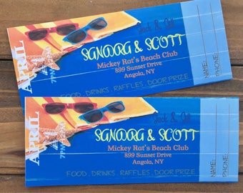 Beach Summer Event Jack & Jill Stag and Doe Tickets Fundraiser DIY PRINT DIGTIAL