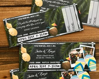 Tropical Beach Party Ticket – Custom Event Fundraiser (Digital)