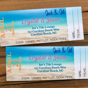 Beach Summer Event Jack & Jill Stag and Doe Tickets Fundraiser DIY PRINT DIGTIAL