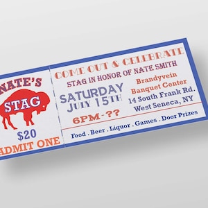Old School Buffalo Stag Ticket - HIRSCH - EVENTS - CUSTOM Tickets!