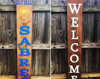 Custom Sports Team Porch Sign – Hand Painted Double Sided Rustic Decor