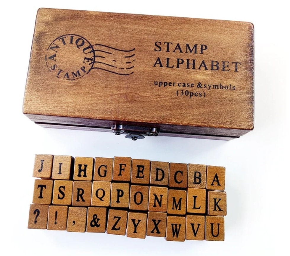 70pcs Alphabet Stamps Vintage Wooden Rubber Letter Number Alphabet  Combination Letter Stamp Diary Album Wedding Letter Wood Rubber Stamp Set  With Vint