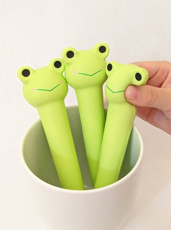 Kawaii Green Frog Squishy Gel Ink Pen -  UK