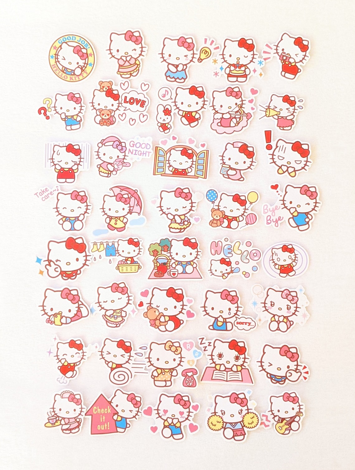 Hello Kitty 40 Pcs Assorted Diary Journal Scrapbook Stickers Etsy