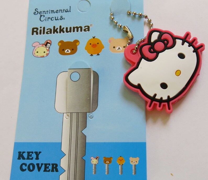 Kawaii Hello Kitty Key Chain holder / Key Cap Cover Etsy