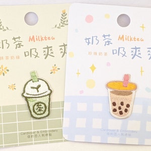 Milk Tea Boba Embroidered Patch Iron On