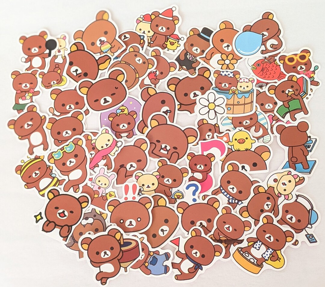50 Pcs Rilakkuma Assorted Diary Journal Scrapbook Stickers B Etsy