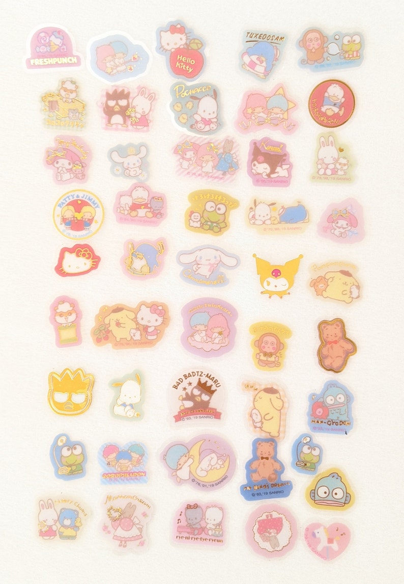 Sanrio Friends assorted PVC Diary Planner Journal Sticker | Etsy