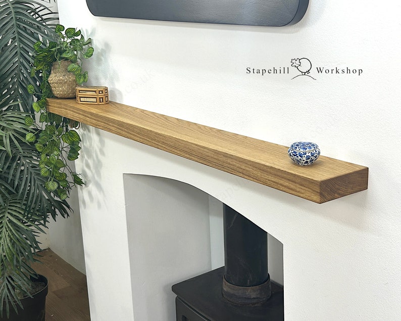 Floating Oak Fireplace Mantel Shelf Beam Wooden Mantle Shelves With