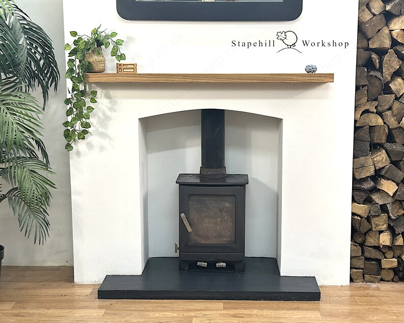 Floating Oak Fireplace Mantel Shelf Beam Wooden Mantle Shelves With