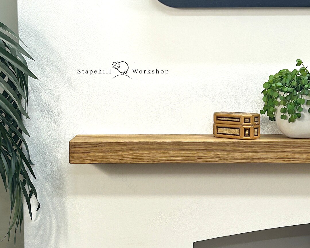 Floating Oak Fireplace Mantel Shelf Beam Wooden Mantle Shelves With