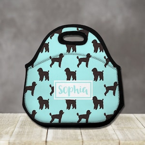 Personalized Lunch Tote, Poodle Custom Lunch Bag, Dog Monogram Name Lunchbag, Lunch Box for Women, Kids, Coworker Gift, Girl Gifts