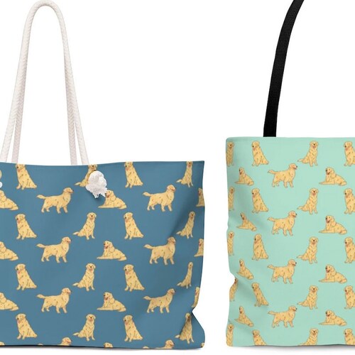 Golden Retriever Tote Bag Dog Pattern Weekender Bag for Etsy