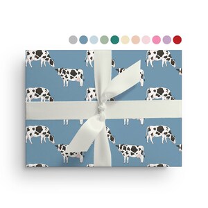 5 Sheets of Cow Wrapping Paper, Custom Farm Animal Wrapping Paper Sheets Farmer Birthday, Christmas, Baby Shower, Just Because Gift Wrap