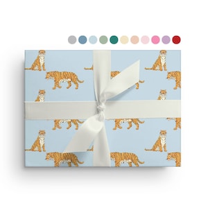 5 Sheets of Tiger Wrapping Paper, Custom Safari Animal Wrapping Paper Sheets, Zoo Birthday, Christmas, Baby Shower Just Because Gift Wrap