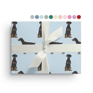 5 Sheets of Doberman Pinscher Wrapping Paper, Custom Dog Wrapping Paper Sheets, Birthday, Christmas, Baby Shower or Just Because Gift Wrap