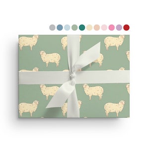 5 Sheets of Sheep Wrapping Paper, Custom Farm Animal Wrapping Paper Sheets Farmer Birthday, Christmas, Baby Shower, Just Because Gift Wrap