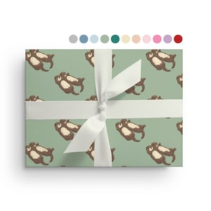 Wrapping Paper for Anniversary Otter Gift Wrap FOLDED 