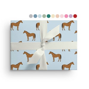 5 Sheets of Horse Wrapping Paper, Custom Farm Animal Wrapping Paper Sheets Farmer Birthday, Christmas, Baby Shower, Just Because Gift Wrap