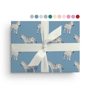 5 Sheets of Zebra Wrapping Paper, Custom Safari Animal Wrapping Paper Sheets, Zoo Birthday, Christmas, Baby Shower Just Because Gift Wrap