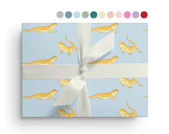 5 Sheets of Bearded Dragon Wrapping Paper, Custom Beardie Wrapping Paper Sheets, Birthday, Christmas, Baby Shower or Just Because Gift Wrap