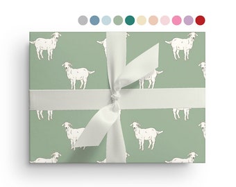 5 Sheets of Goat Wrapping Paper, Custom Farm Animal Wrapping Paper Sheets Farmer Birthday, Christmas, Baby Shower, Just Because Gift Wrap