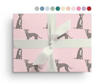 5 Sheets of Greyhound Wrapping Paper, Custom Color Dog Wrapping Paper Sheets, Birthday, Christmas, Baby Shower or Just Because Gift Wrap